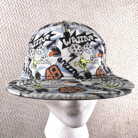 Snap back Flat bill All over print Wazzzup Comic cartoon H&M - Picture 4 of 9